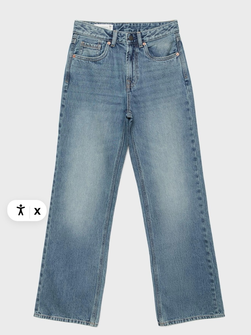 NWOT stradivarius Light Blue Wide-Leg Jeans - Picture 12 of 16